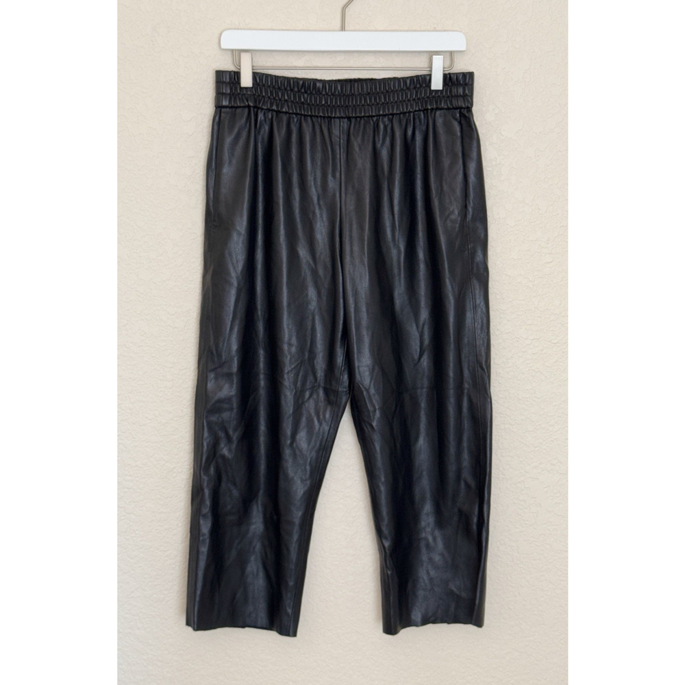 Alice + Olivia Women's Faux Leather Pants Black Medium Moto Chic Biker Girl Edgy